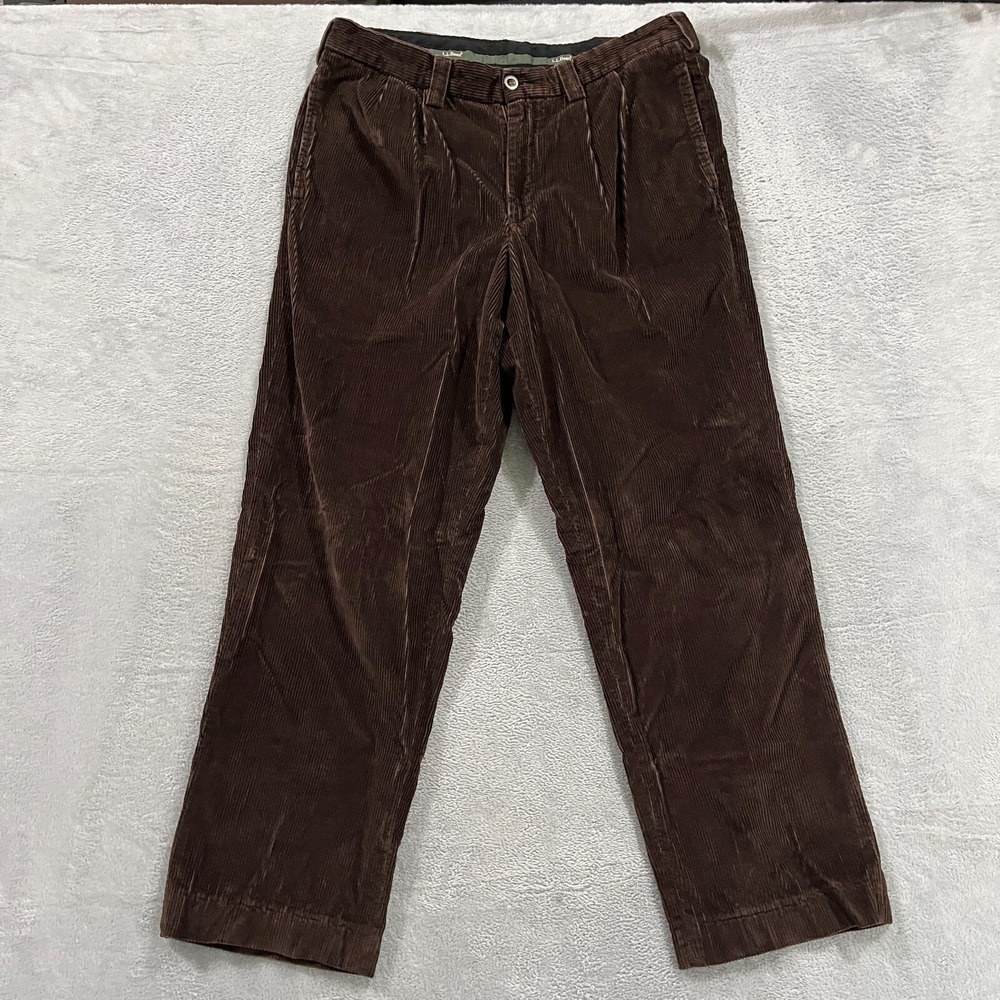 LL Bean‎ Corduroy Pants Mens 34x30 Classic Fit Outdoor Cotton VTG Flap Pocket